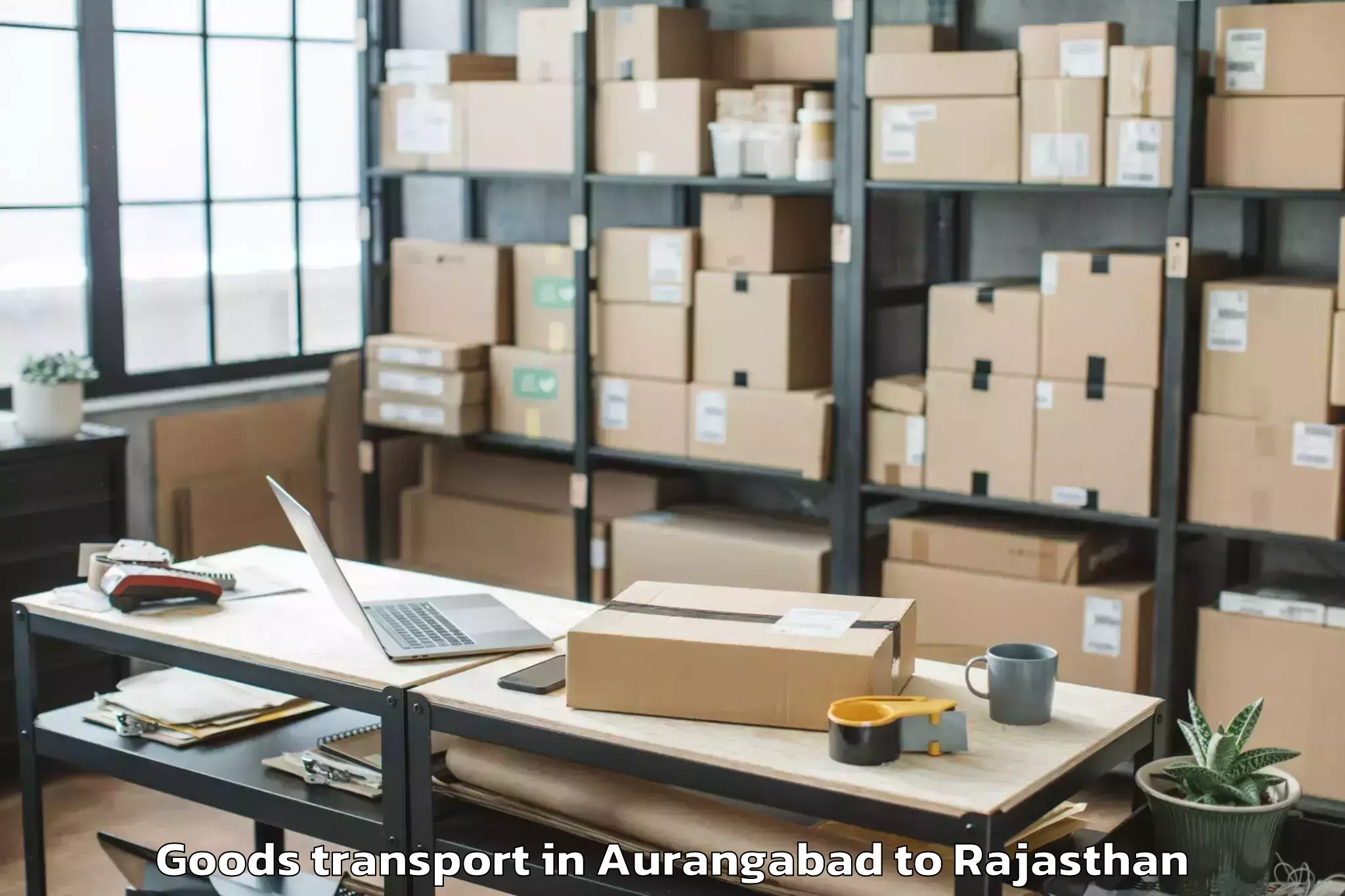 Easy Aurangabad to Madhav University Pindwara Goods Transport Booking